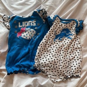Baby Girl 6/9 mos Detroit Lions Creepers